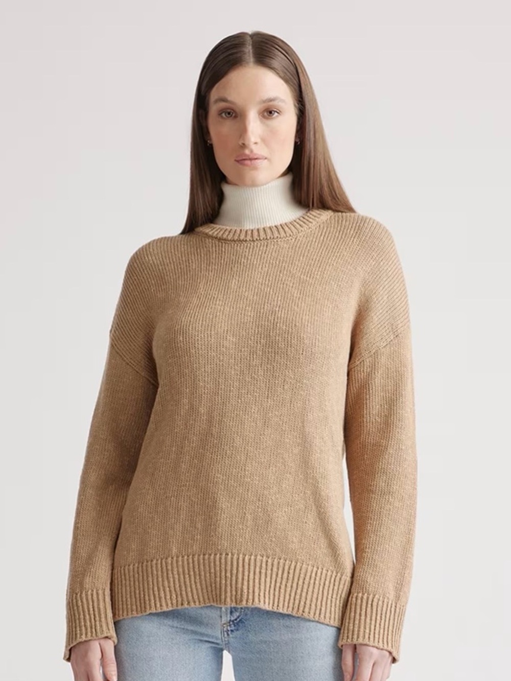 Quince Cotton Linen Oversized Crew Sweater